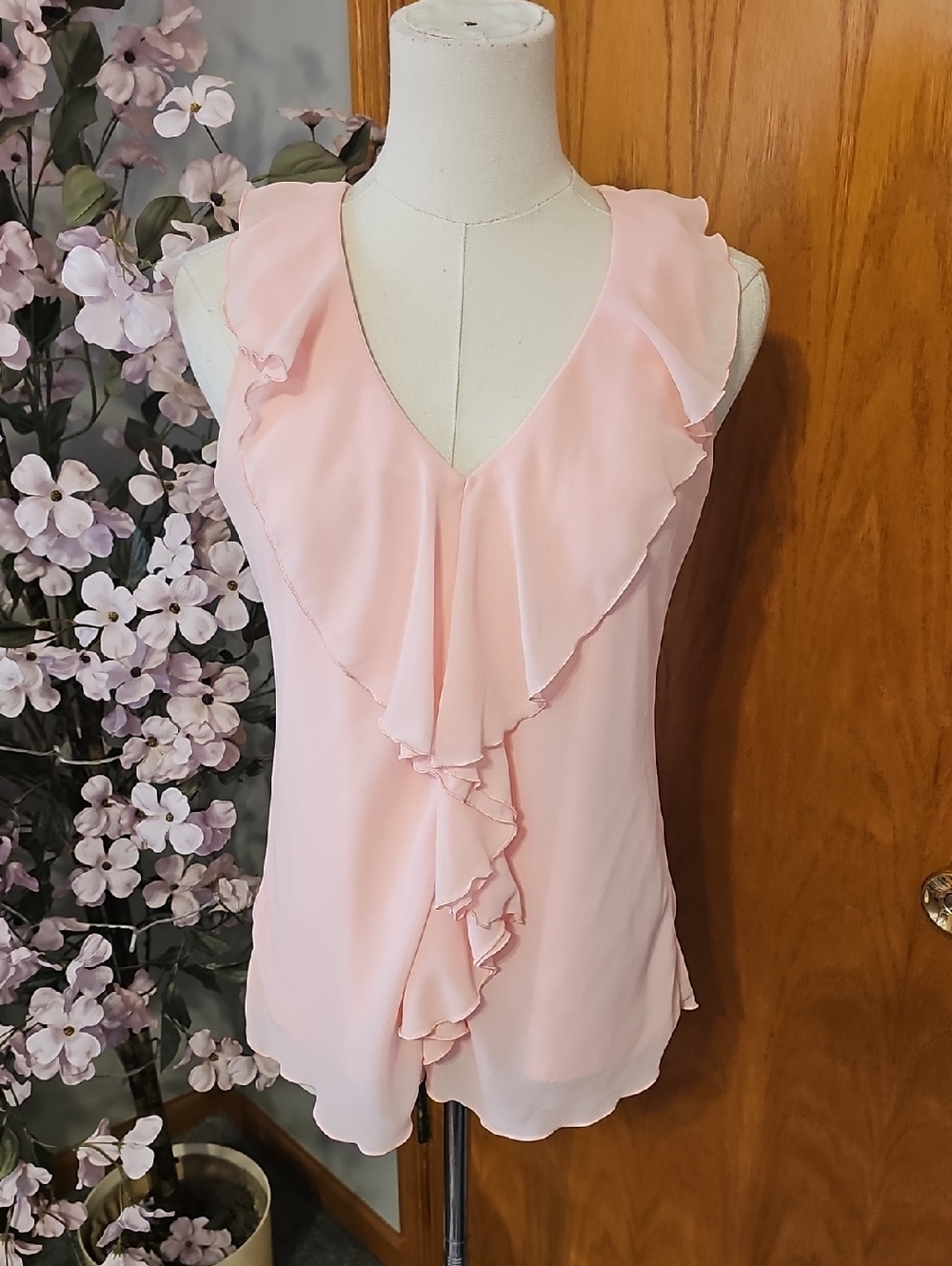 A.byer Light Pink Chiffon Tank Top